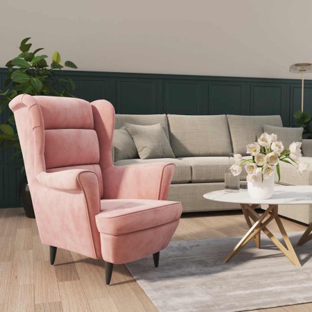 Sillón de terciopelo rosa en Sillones | Comprar online en Foru.es