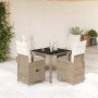 Mesita y sillas jardín 5 pzas y cojines ratán sintético marrón de , Conjuntos de jardín - Ref: Foro24-3277210, Precio: 665,38...