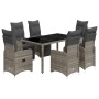 Mesita y sillas jardín 7 piezas y cojines ratán sintético gris de , Conjuntos de jardín - Ref: Foro24-3277168, Precio: 997,54...