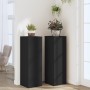 Soportes de plantas 2 uds madera ingeniería negro 33x33x100 cm de , Soportes para macetas - Ref: Foro24-3307883, Precio: 125,...