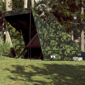 Tienda campaña familiar tipi 6 personas impermeable camuflaje de , Tiendas de campaña - Ref: Foro24-4009444, Precio: 160,77 €...