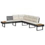 Set sofás jardín y cojines 2 pzas ratán sintético acacia negro de , Conjuntos de jardín - Ref: Foro24-3277498, Precio: 349,00...