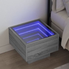 Mesa de centro con Infinity LED gris Sonoma 40x40x30 cm de , Mesitas de noche - Ref: Foro24-3284068, Precio: 71,45 €, Descuen...
