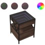 Mesita de noche con Infinity LED marrón roble 40x40x51 cm de , Mesitas de noche - Ref: Foro24-3284105, Precio: 89,99 €, Descu...