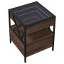 Mesita de noche con Infinity LED marrón roble 40x40x51 cm de , Mesitas de noche - Ref: Foro24-3284105, Precio: 89,99 €, Descu...