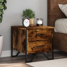 Mesita de noche madera de ingeniería roble ahumado 40x41x40 cm de , Mesitas de noche - Ref: Foro24-848508, Precio: 43,02 €, D...