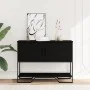 Mesa consola madera de ingeniería negra 100x35x74,5 cm de , Mesas auxiliares - Ref: Foro24-848534, Precio: 74,38 €, Descuento: %