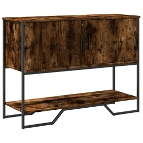 Konsole aus geräucherter Eichen-Ingenieurholz 100x35x74,5 cm von , Seitentische - Ref: Foro24-848536, Preis: 65,67 €, Rabatt: %