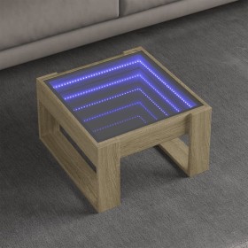 Mesa de centro con Infinity LED roble Sonoma 50x53x30 cm de , Mesas de centro - Ref: Foro24-847625, Precio: 75,63 €, Descuent...