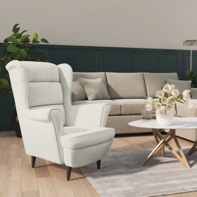 Sillón de terciopelo blanco crema en Sillones | Comprar online en Foru.es
