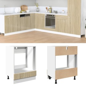 Armario de horno madera contrachapada color roble 60x46x81,5 cm de , Armarios de cocina - Ref: Foro24-849617, Precio: 61,78 €...