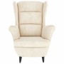 Sillón de terciopelo blanco crema en Sillones | Comprar online en Foru.es