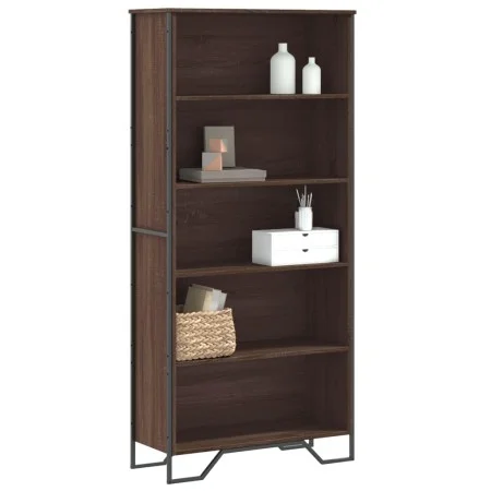 Estantería madera de ingeniería color marrón roble 80x31x169 cm de , Librerías y estanterías - Ref: Foro24-3295316, Precio: 9...