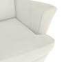 Sillón de terciopelo blanco crema en Sillones | Comprar online en Foru.es