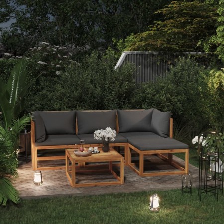 Set muebles de jardín 5 pzas con cojines madera maciza acacia de , Conjuntos de jardín - Ref: Foro24-3098667, Precio: 468,35 ...