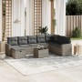 Set muebles jardín 9 pzas y cojines ratán sintético gris claro de , Conjuntos de jardín - Ref: Foro24-3263598, Precio: 589,83...
