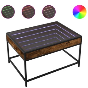Mesa de centro con Infinity LED roble ahumado 70x50x41 cm de , Mesas de centro - Ref: Foro24-847684, Precio: 85,84 €, Descuen...