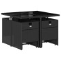 Set de comedor de jardín 9 pzas y cojines ratán sintético negro de , Conjuntos de jardín - Ref: Foro24-3210594, Precio: 388,3...