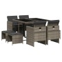 Set comedor jardín 9 pzas y cojines ratán sintético gris de , Conjuntos de jardín - Ref: Foro24-3210596, Precio: 402,12 €, De...