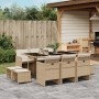 Set comedor de jardín 11 pzas con cojines ratán sintético beige de , Conjuntos de jardín - Ref: Foro24-3210610, Precio: 517,3...