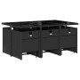 Set de comedor jardín 11 pzas con cojines ratán sintético negro de , Conjuntos de jardín - Ref: Foro24-3210606, Precio: 536,8...