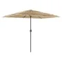 Sombrilla de jardín con LEDs poste acero marrón 300x200x250 cm de , Sombrillas - Ref: Foro24-4005118, Precio: 132,64 €, Descu...
