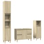 Set de muebles de baño 3 pzas madera contrachapada roble Sonoma de , Muebles de baño - Ref: Foro24-3307671, Precio: 203,07 €,...