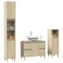 Set de muebles de baño 3 pzas madera contrachapada roble Sonoma de , Muebles de baño - Ref: Foro24-3307671, Precio: 203,07 €,...