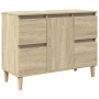 Set de muebles de baño 3 pzas madera contrachapada roble Sonoma de , Muebles de baño - Ref: Foro24-3307671, Precio: 203,07 €,...