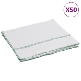 Paños de limpieza 50 uds blancas con rayas verdes 50x60 cm de , Productos para limpieza del hogar - Ref: Foro24-4014092, Prec...