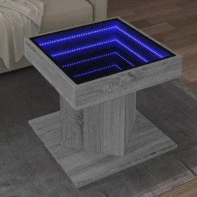 Mesa de centro y LED madera ingeniería gris Sonoma 50x50x45 cm by , Coffee table - Ref: Foro24-847565, Price: 93,86 €, Discou...