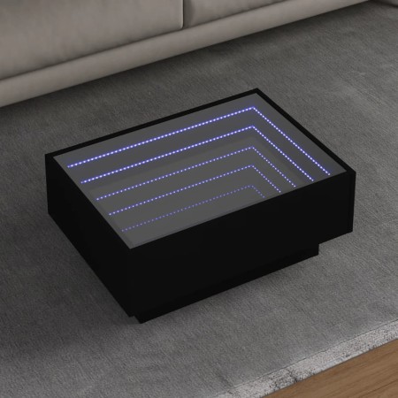 Mesa de centro con LED madera de ingeniería negro 70x50x30 cm de , Mesas de centro - Ref: Foro24-847512, Precio: 128,19 €, De...
