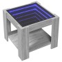 Mesa de centro y LED madera ingeniería gris Sonoma 53x53x45 cm de , Mesas de centro - Ref: Foro24-847544, Precio: 89,92 €, De...