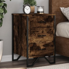 Mesita de noche madera de ingeniería roble ahumado 40x41x60 cm de , Mesitas de noche - Ref: Foro24-848526, Precio: 68,69 €, D...