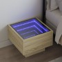 Mesita de noche con Infinity LED roble Sonoma 40x40x30 cm de , Mesitas de noche - Ref: Foro24-3284065, Precio: 63,82 €, Descu...