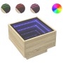 Mesita de noche con Infinity LED roble Sonoma 40x40x30 cm de , Mesitas de noche - Ref: Foro24-3284065, Precio: 63,82 €, Descu...
