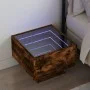 Mesita de noche con Infinity LED roble ahumado 40x40x30 cm de , Mesitas de noche - Ref: Foro24-3284067, Precio: 68,12 €, Desc...