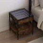 Mesita de noche con Infinity LED roble ahumado 40x40x51 cm by , Nightstands - Ref: Foro24-3284103, Price: 76,71 €, Discount: %