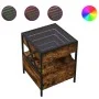 Mesita de noche con Infinity LED roble ahumado 40x40x51 cm by , Nightstands - Ref: Foro24-3284103, Price: 76,71 €, Discount: %