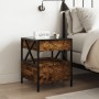 Mesita de noche con Infinity LED roble ahumado 40x40x51 cm de , Mesitas de noche - Ref: Foro24-3284103, Precio: 77,83 €, Desc...