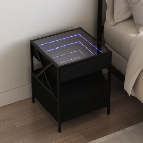 Mesita de noche con Infinity LED negra 40x40x51 cm de , Mesitas de noche - Ref: Foro24-3284101, Precio: 80,92 €, Descuento: %
