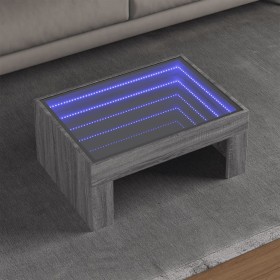 Mesa de centro con Infinity LED gris Sonoma 70x50x30 cm de , Mesas de centro - Ref: Foro24-847614, Precio: 94,56 €, Descuento: %