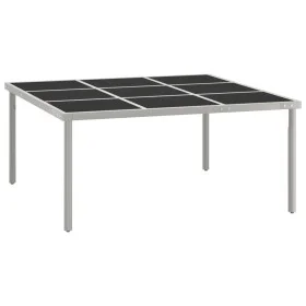 Steel and glass garden dining table 170x170x74.5 cm by vidaXL, Garden tables - Ref: Foro24-313084, Price: 174,20 €, Discount: %