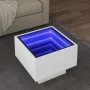 Mesa auxiliar con luz LED madera ingeniería blanco 40x40x30 cm de , Mesas de centro - Ref: Foro24-847497, Precio: 86,65 €, De...