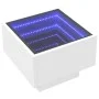 Mesa auxiliar con luz LED madera ingeniería blanco 40x40x30 cm de , Mesas de centro - Ref: Foro24-847497, Precio: 86,65 €, De...