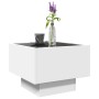 Mesa auxiliar con luz LED madera ingeniería blanco 40x40x30 cm de , Mesas de centro - Ref: Foro24-847497, Precio: 88,37 €, De...