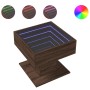 Mesa de centro y LED madera ingeniería marrón roble 50x50x45 cm de , Mesas de centro - Ref: Foro24-847531, Precio: 91,28 €, D...