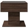 Mesa de centro y LED madera ingeniería marrón roble 50x50x45 cm de , Mesas de centro - Ref: Foro24-847531, Precio: 91,28 €, D...