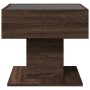 Mesa de centro y LED madera ingeniería marrón roble 50x50x45 cm de , Mesas de centro - Ref: Foro24-847531, Precio: 91,28 €, D...