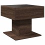 Mesa de centro y LED madera ingeniería marrón roble 50x50x45 cm de , Mesas de centro - Ref: Foro24-847531, Precio: 91,28 €, D...